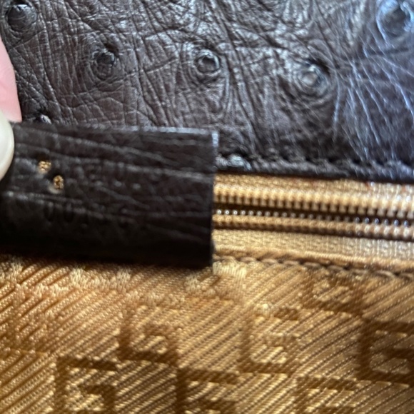 Authentic Gucci Ostrich Leather Bag w/ COA - Tiger Head - Chocolate Brown - Rare - Picture 11 of 13
